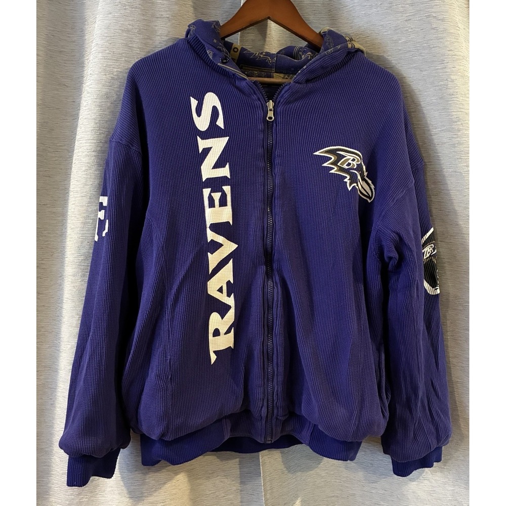 NFL Reversible Baltimore Ravens Full Zip Jacket Mens Large